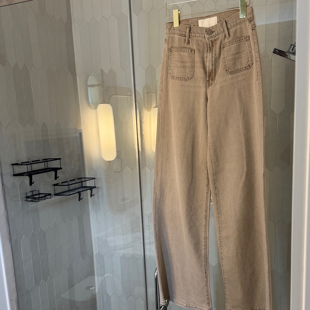 MOTHER Tan Flare & Wide Leg Jeans